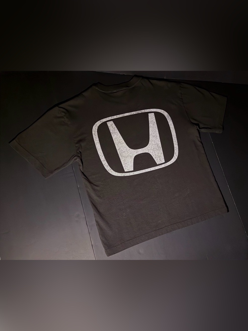 Men's Black Graphic Tee with Honda Emblem - Short Sleeve